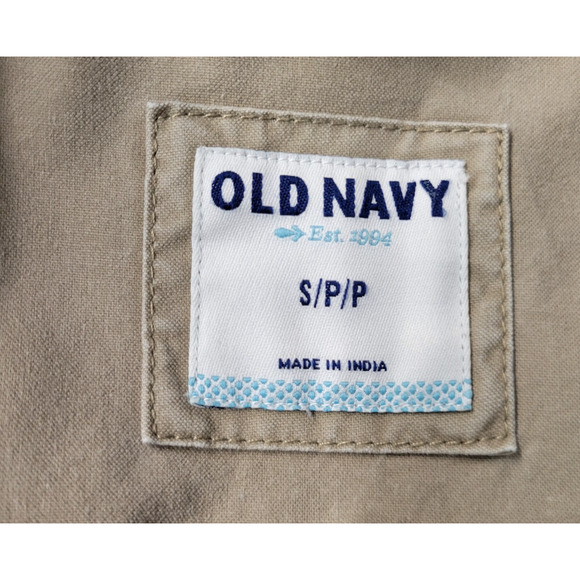 Old Navy Cargo Utility Field Jacket Womens S Tan Drawstring Waist Pockets Cotton - Picture 2 of 12